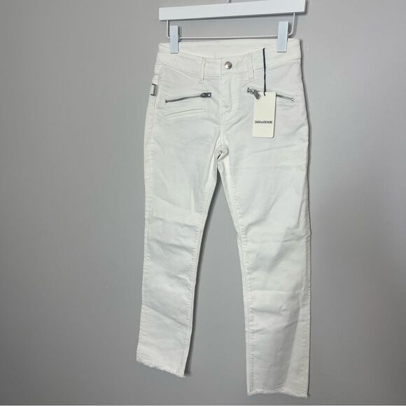 ZADIG & VOLTAIRE Ava White Denim Jeans New - Picture 8 of 11
